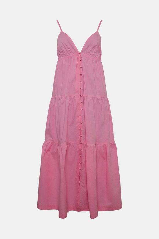Warehouse Petite Poplin Strappy Tiered Midi Dress 4