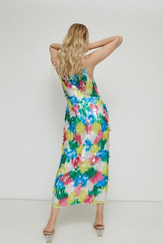 Warehouse Rainbow Sequin Midi Slip Dress 3