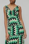 Warehouse Ruched Front Midi Dress In Print thumbnail 2