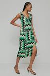 Warehouse Ruched Front Midi Dress In Print thumbnail 3