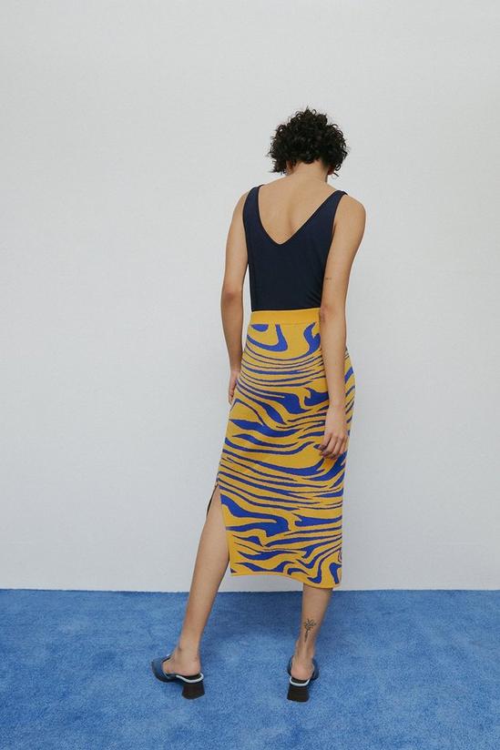 Warehouse Tiger Jacquard Knit Midi Skirt 3