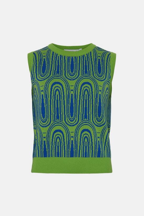 Warehouse Wave Jacquard Knit Vest 4