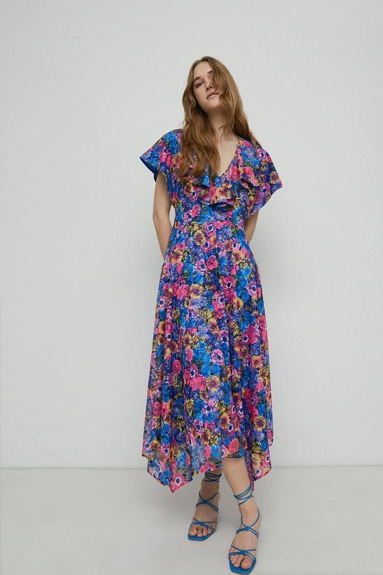 Warehouse Floral Lace Midi Dress 1