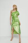 Warehouse Sequin Asymmetric Ruched Midi Dress thumbnail 1