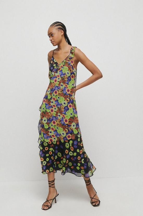Warehouse Strappy Wrap Maxi Dress In Mix Print 1