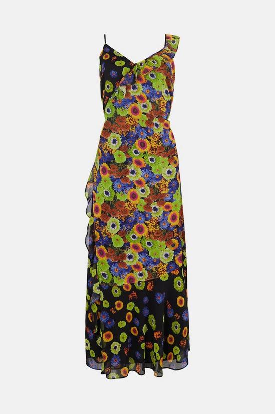 Warehouse Strappy Wrap Maxi Dress In Mix Print 4