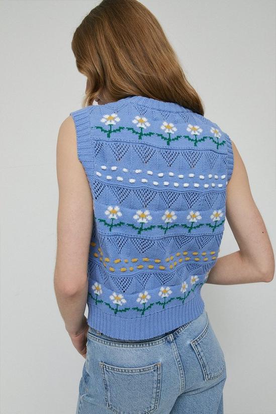Warehouse Flower Spot Stitch Knit Vest 3