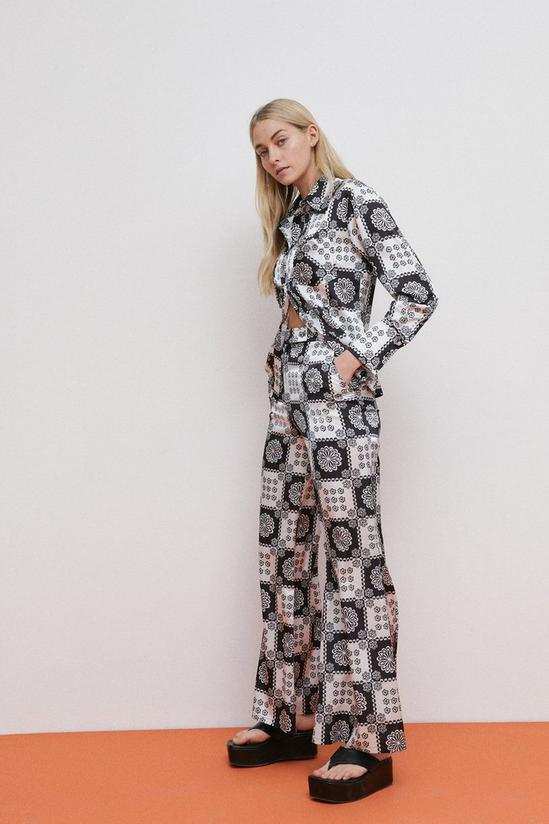 Warehouse Wide Leg Printed Trouser Coord 2