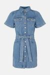 Warehouse Denim Short Sleeve Mini Shirt Dress thumbnail 4