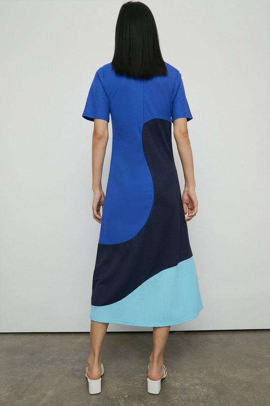 Warehouse Pique Colourblock Midi Dress 3
