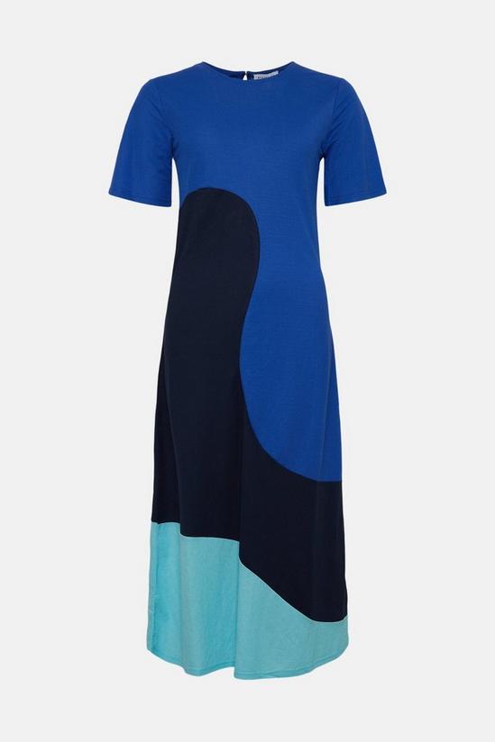 Warehouse Pique Colourblock Midi Dress 4