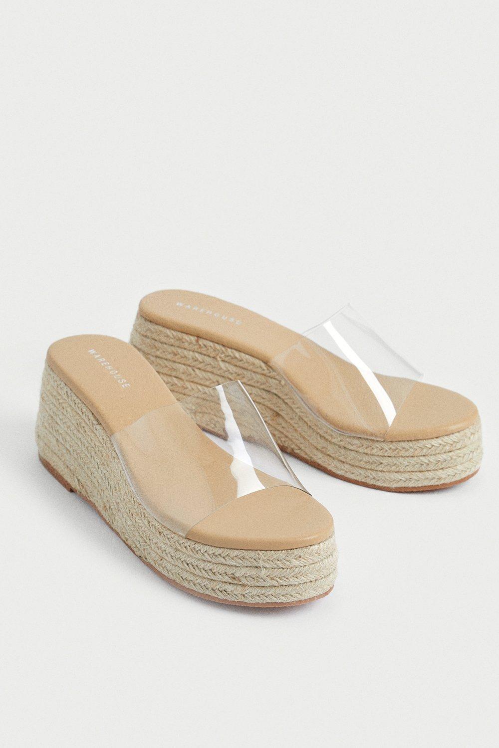 Clear strap espadrille sales wedges