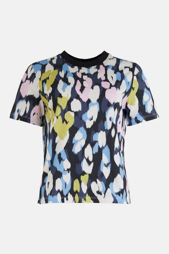 Warehouse Multicoloured Leopard Print T-shirt 4