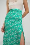 Warehouse Floral Midi Skirt With Side Split thumbnail 1