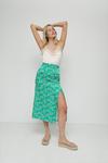 Warehouse Floral Midi Skirt With Side Split thumbnail 2
