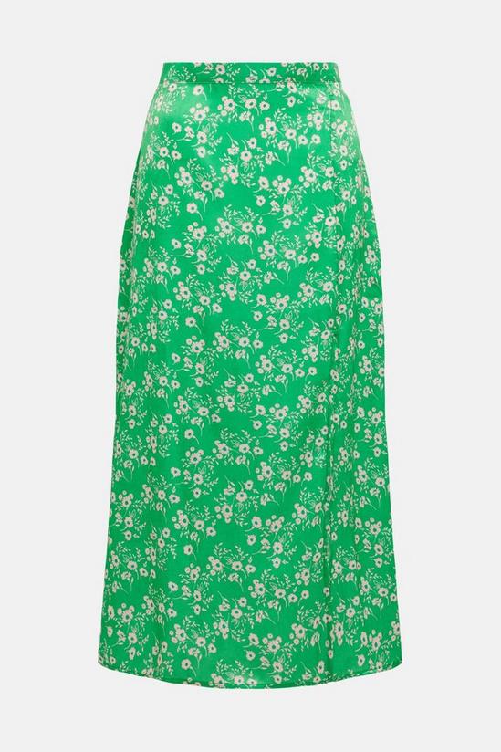 Warehouse Floral Midi Skirt With Side Split 4