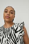 Warehouse Plus Size Zebra Crepe Ruffle Hem Dress thumbnail 2