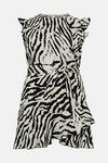 Warehouse Plus Size Zebra Crepe Ruffle Hem Dress thumbnail 4