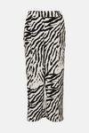 Warehouse Zebra Crepe Wide Crop Trousers thumbnail 4