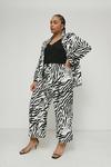 Warehouse Plus Size Zebra Crepe Wide Crop Trousers thumbnail 1
