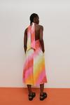 Warehouse Tie Dye Print Halter Neck Midi Dress thumbnail 3