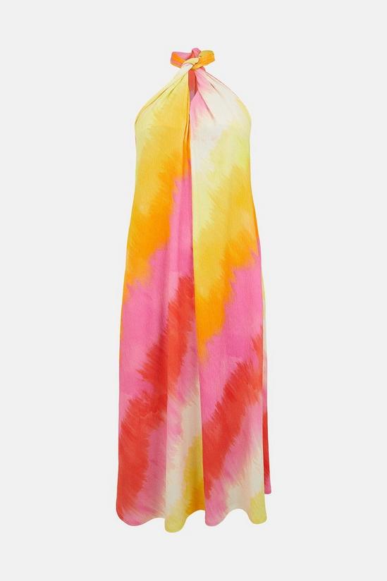 Warehouse Tie Dye Print Halter Neck Midi Dress 4