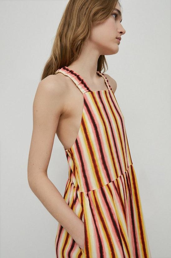 Warehouse Print Stripe Cross Back Midi Dress 2
