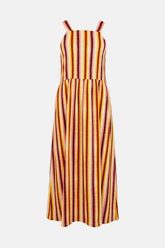 Warehouse Print Stripe Cross Back Midi Dress 4