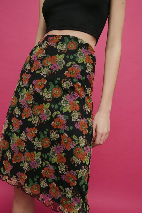 Warehouse Floral Mesh Skirt 1