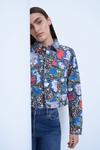 Warehouse WH x The British Museum: The Charles Rennie Mackintosh Collection Printed Denim Jacket thumbnail 3