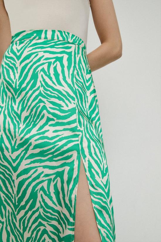 Warehouse Petite Midi Skirt In Zebra Print 2