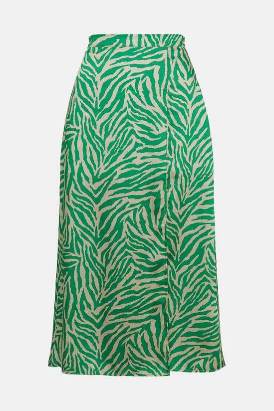 Warehouse Petite Midi Skirt In Zebra Print 4