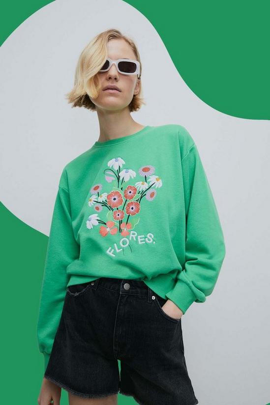 Warehouse WH X Rose England Flores Embroidered Sweatshirt 1