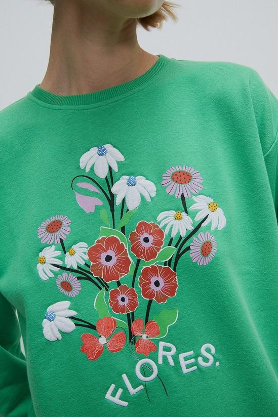Warehouse WH X Rose England Flores Embroidered Sweatshirt 5