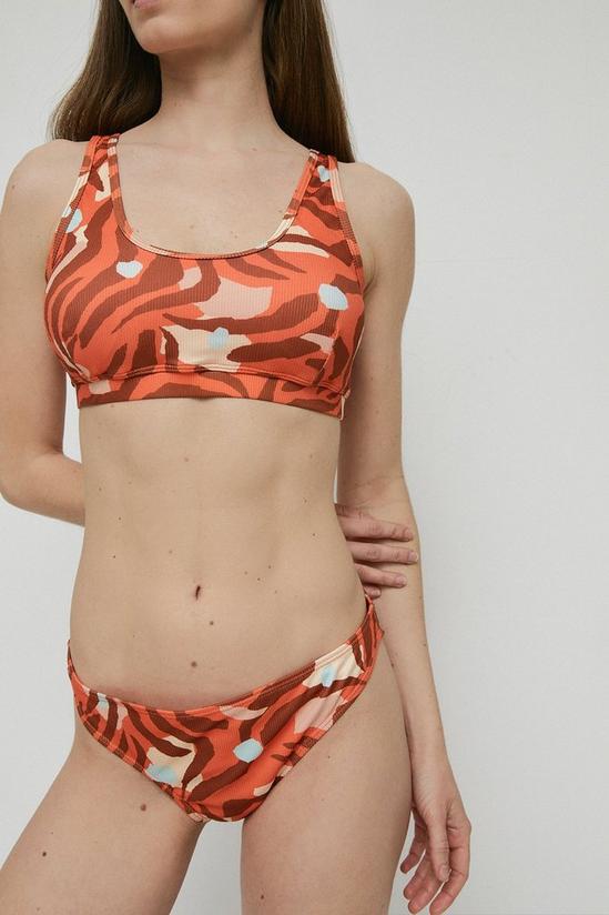 Warehouse Tiger Print Simple Bikini Bottoms 1