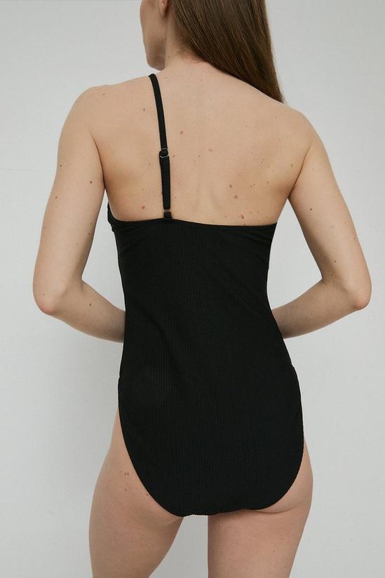 Warehouse Ribbed One Shoulder Swimsuit 3