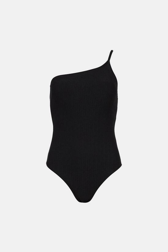 Warehouse Ribbed One Shoulder Swimsuit 4