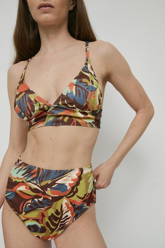 Warehouse Jungle Print Banded Triangle Bikini Top 1