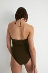 Warehouse Ribbed Cut Out Halter Swimsuit thumbnail 3