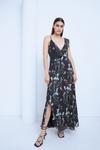 Warehouse WH x The British Museum: The Charles Rennie Mackintosh Collection Wrap Maxi Dress In Floral thumbnail 1