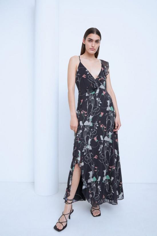 Warehouse WH x The British Museum: The Charles Rennie Mackintosh Collection Wrap Maxi Dress In Floral 1