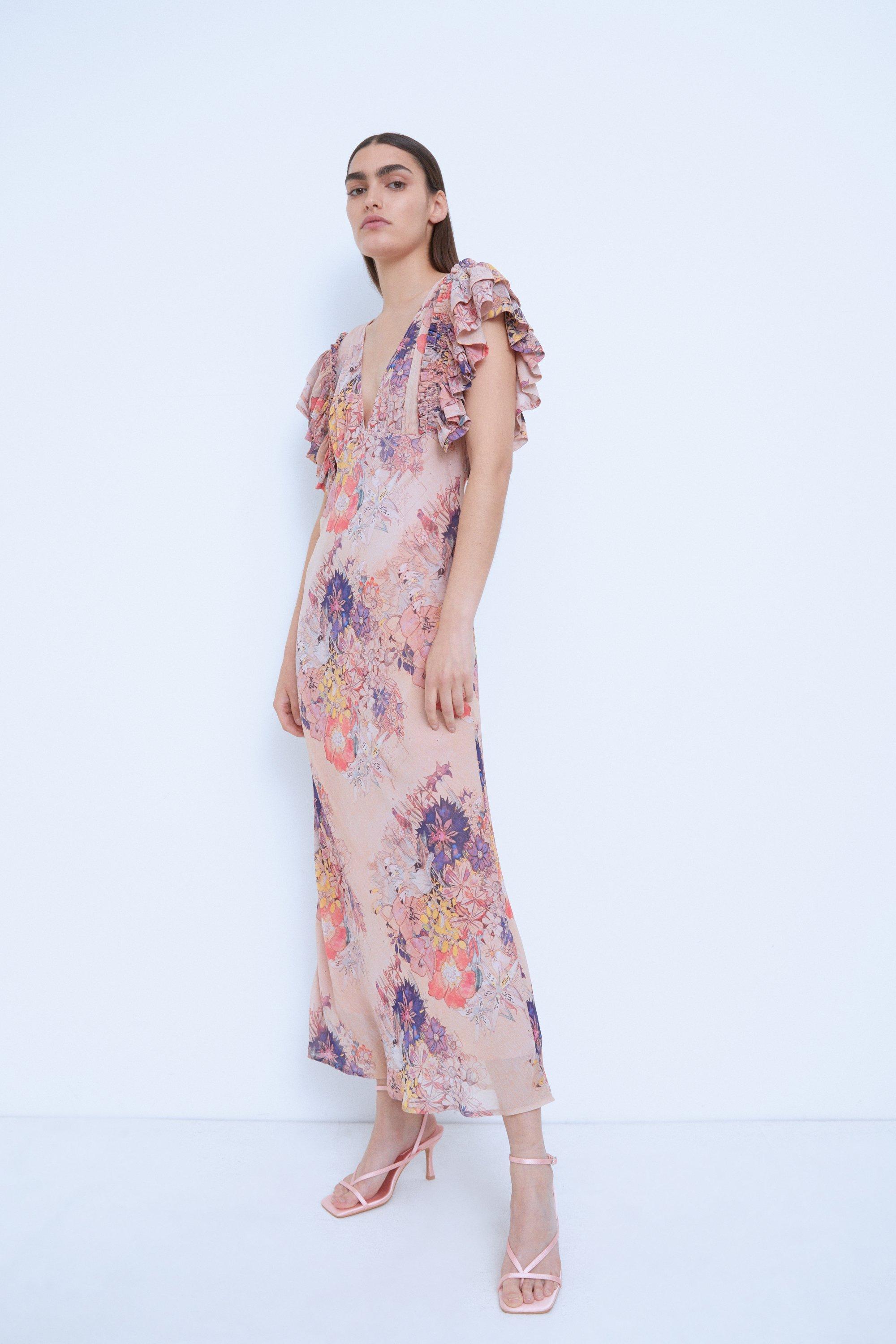 Womens WH x The British Museum: The Charles Rennie Mackintosh Collection Ruffle Maxi Dress In Floral