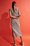Warehouse Diagonal Stripe Knit Midi Skirt thumbnail 3