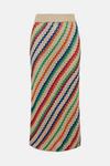 Warehouse Diagonal Stripe Knit Midi Skirt thumbnail 4
