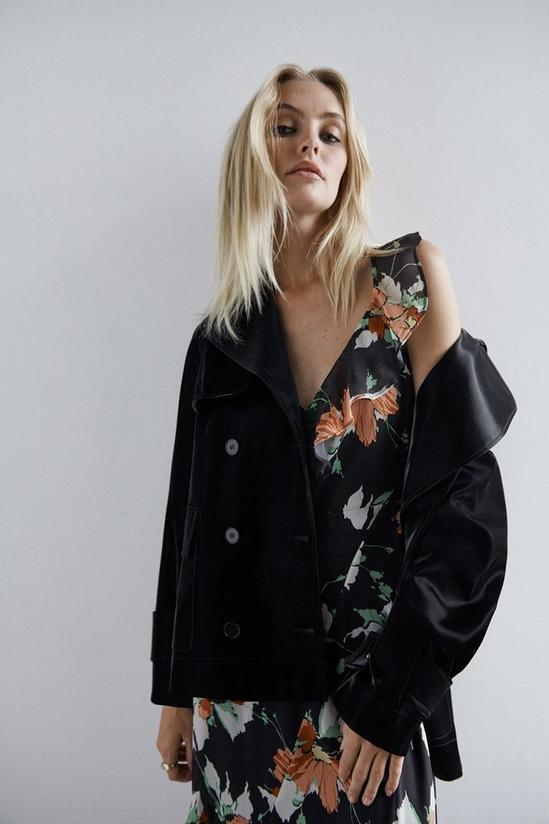 Warehouse Faux Leather Short Trench 1