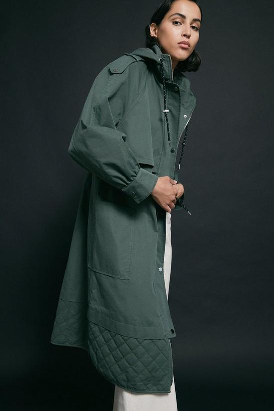 Warehouse Petite Quilted Hem Parka 1