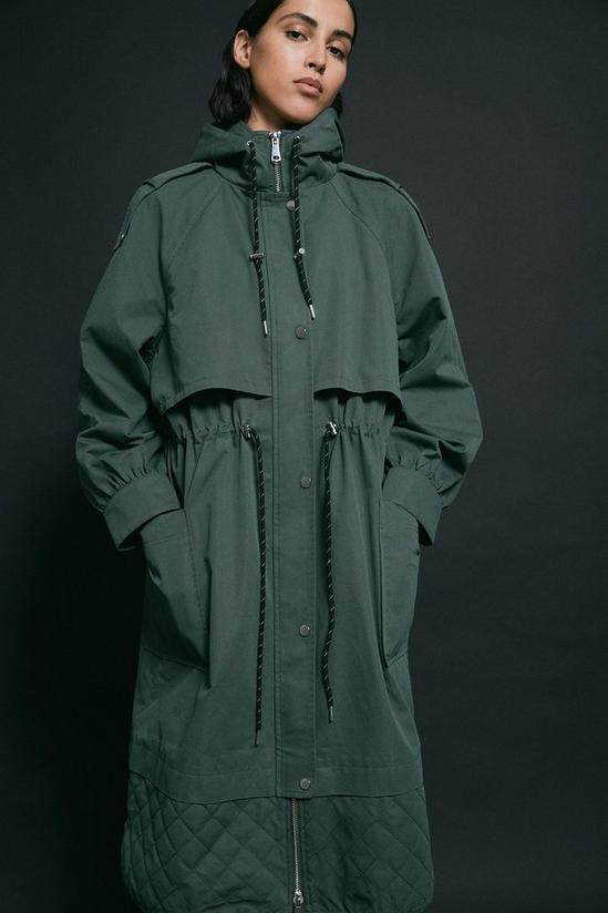 Warehouse Petite Quilted Hem Parka 2