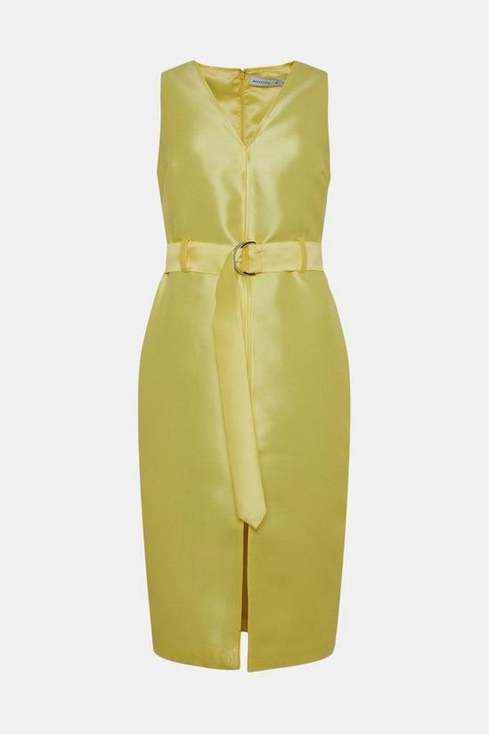 Warehouse Satin Twill Belted Pencil Dress 4