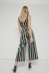 Warehouse Satin Twill Wide Cropped Tailored Stripe Trousers thumbnail 3