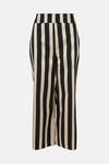 Warehouse Satin Twill Wide Cropped Tailored Stripe Trousers thumbnail 4